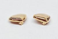 Givenchy Logo Gold Tone Clip-On Earrings Paris- New York - Hers and His Treasures
