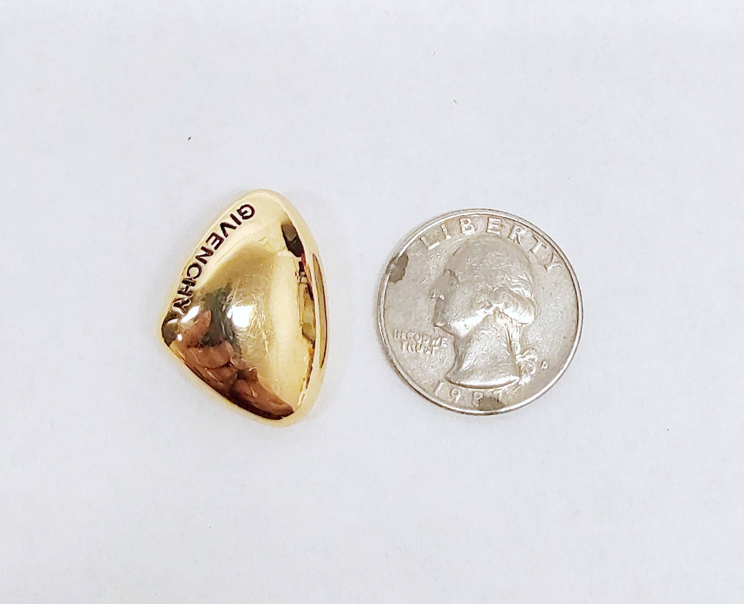 Givenchy Logo Gold Tone Clip-On Earrings Paris- New York - Hers and His Treasures