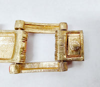 Vintage J Crew Chunky Gold Tone Link Bracelet with Rhinestones - Hers and His Treasures