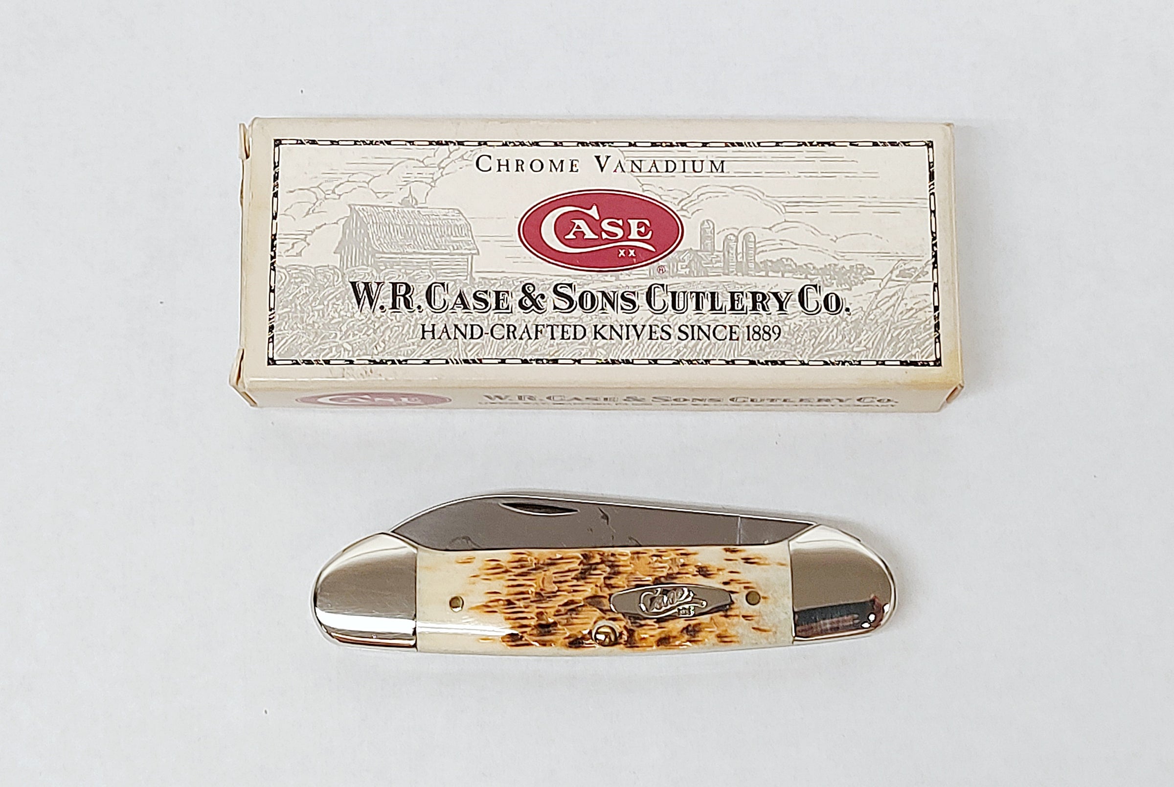 2001 Case XX 62131CV Amber Bone Canoe Pocket Knife - Hers and His Treasures