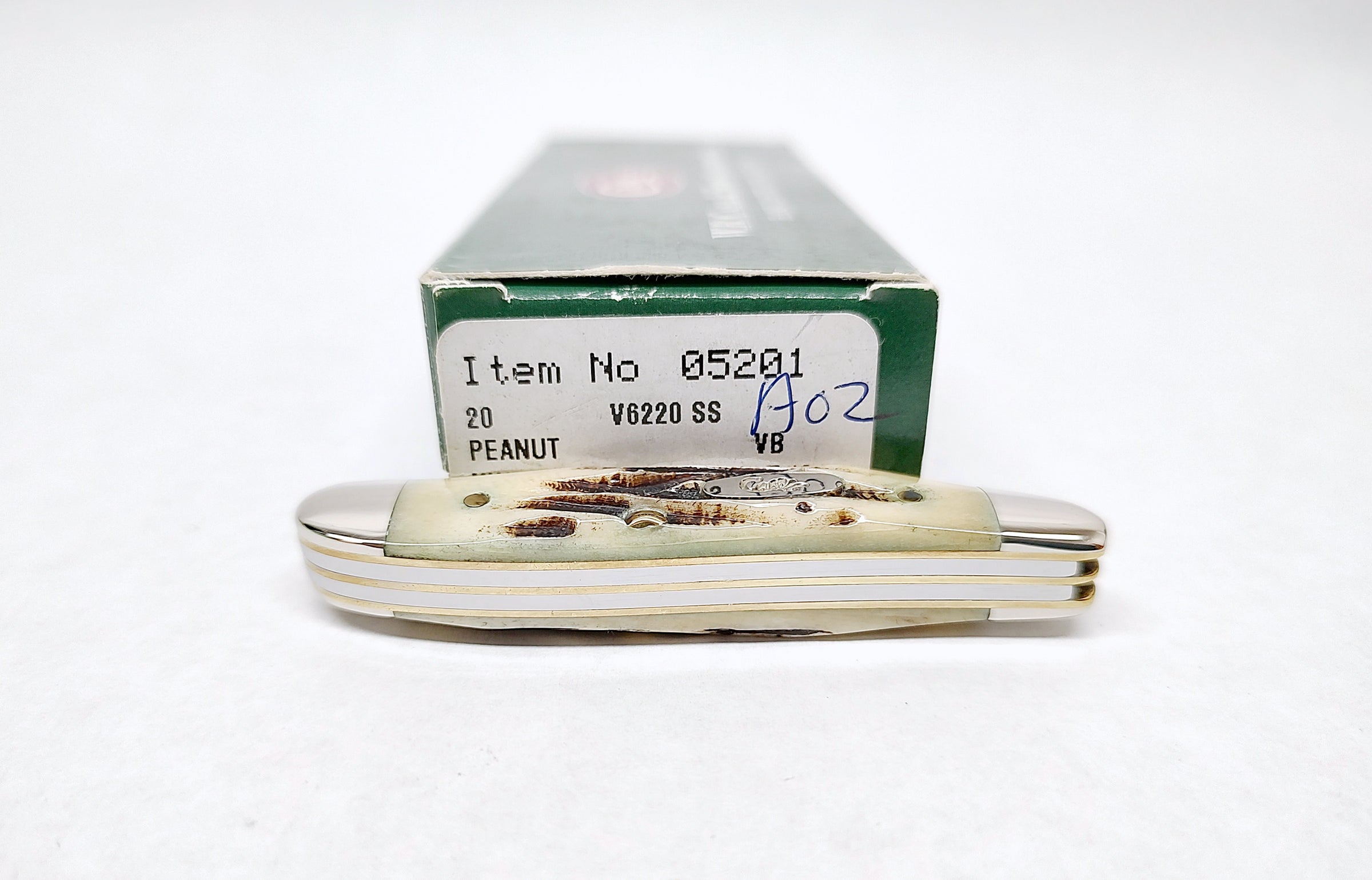 2001 Case XX V6220 Vintage Bone Peanut Pocket Knife - Hers and His Treasures
