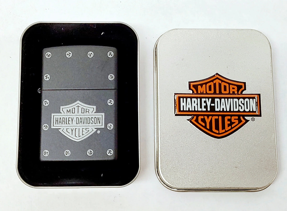 New 2004 Harley Davidson Motorcycles Stud Logo Black Matte Zippo 