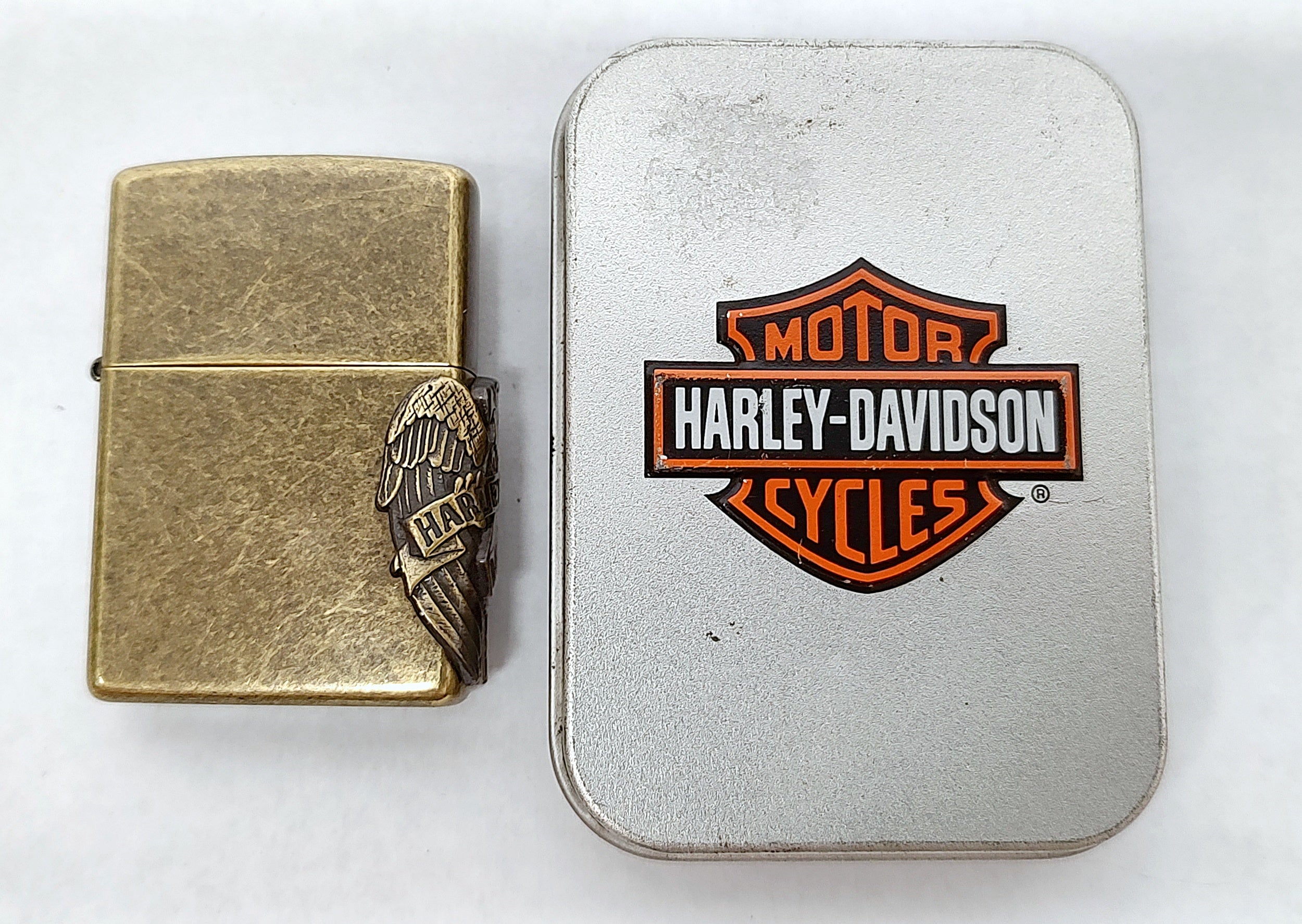 New 2000 Harley Davidson Eagle and Banner Antique Brass