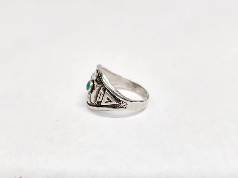 1960's Bell Trading Post Firebird Sterling Silver Turquoise Ring - Hers and His Treasures