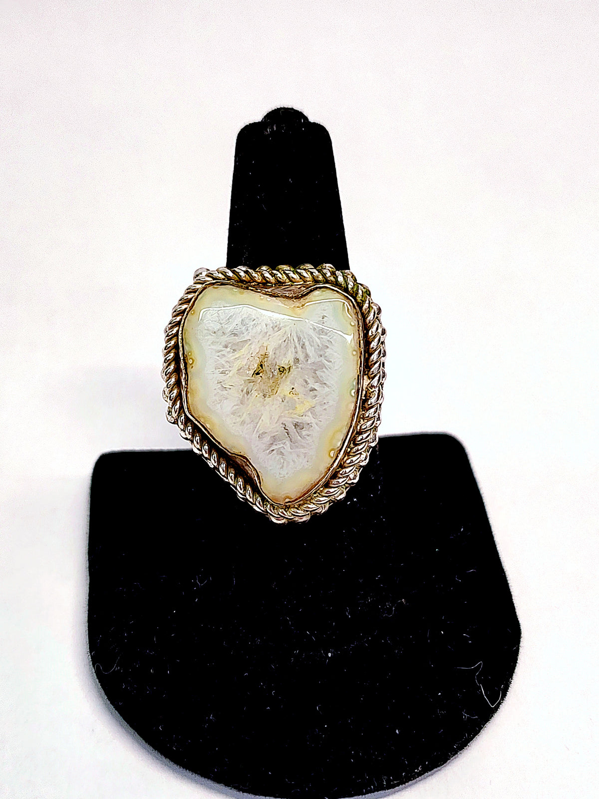 Sterling Silver Geode Sliced Ring Sz 8 - Hers and His Treasures