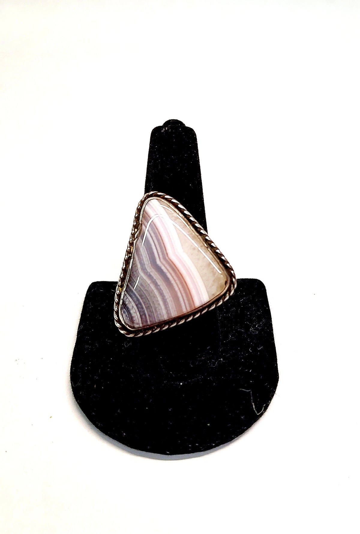 Triangular Cut Agate Sterling Silver Ring - Hers and His Treasures