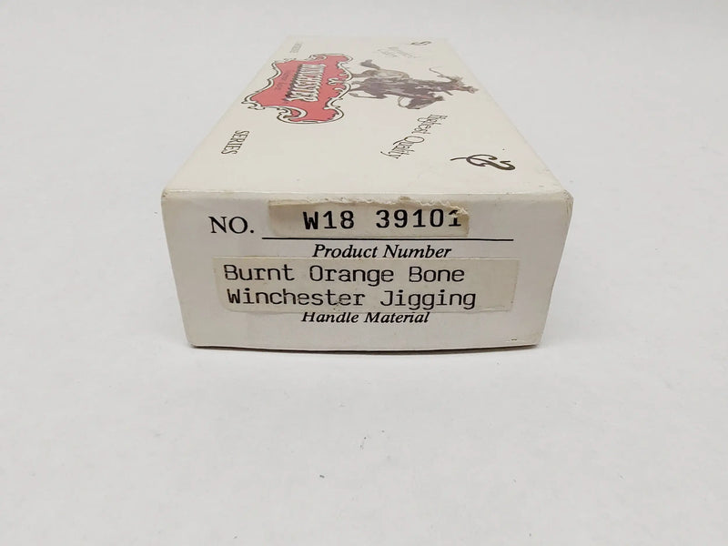 1992 Winchester W18 39101 Burnt Orange Bone Large Whittler Pocket Knife-Hers and His Treasures