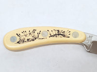 Parker Frost Bird Dog Scrimshaw Fixed Blade Knife with Sheath  - Hers and His Treasures