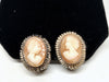 1920's - 1950's Bari Italy BA800 Cameo Carved Shell Earrings | Italy - Hers and His Treasures