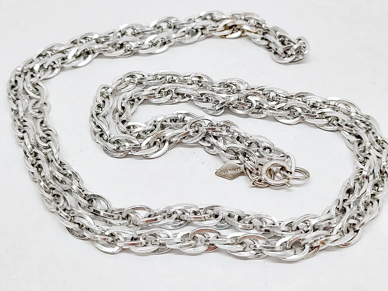 1958 Bib' N Tucker Silver Tone Sarah Coventry 36" Necklace - Hers and His Treasures