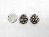 Weiss Silver Tone Faux Marcasite Dome Clip-On Earrings - Hers and His Treasures