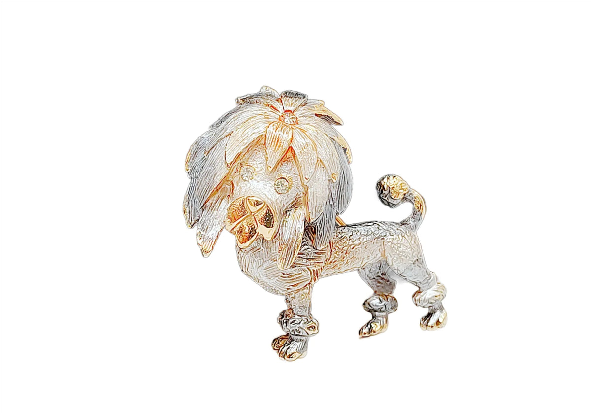 Vintage Pastelli French Poodle Brooch Pin - Hers and His Treasures