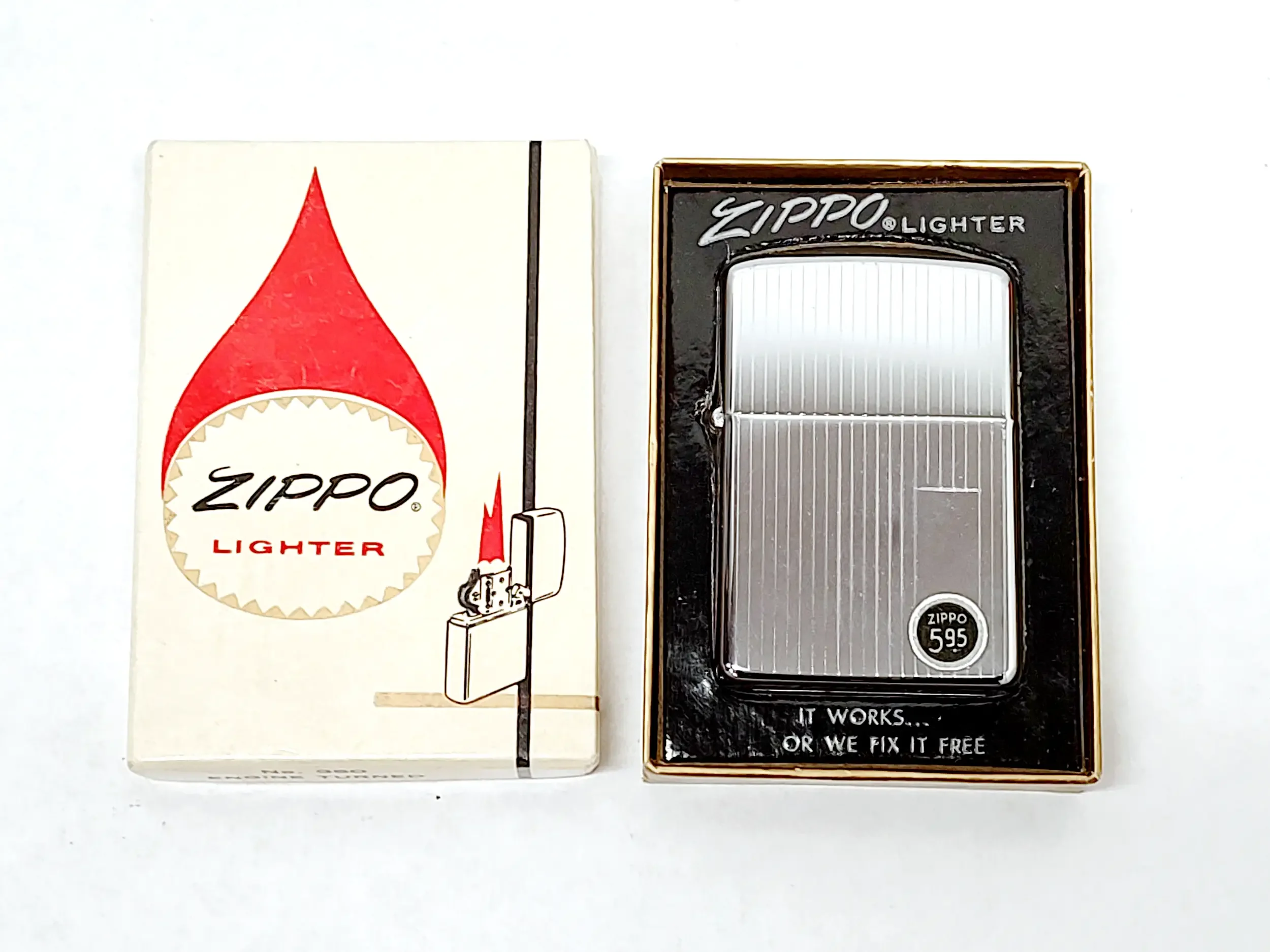 New 1971 Engine Turned Pinstripe Polished Chrome Zippo New 1971 Engine Turned Pinstripe Polished Chrome Zippo