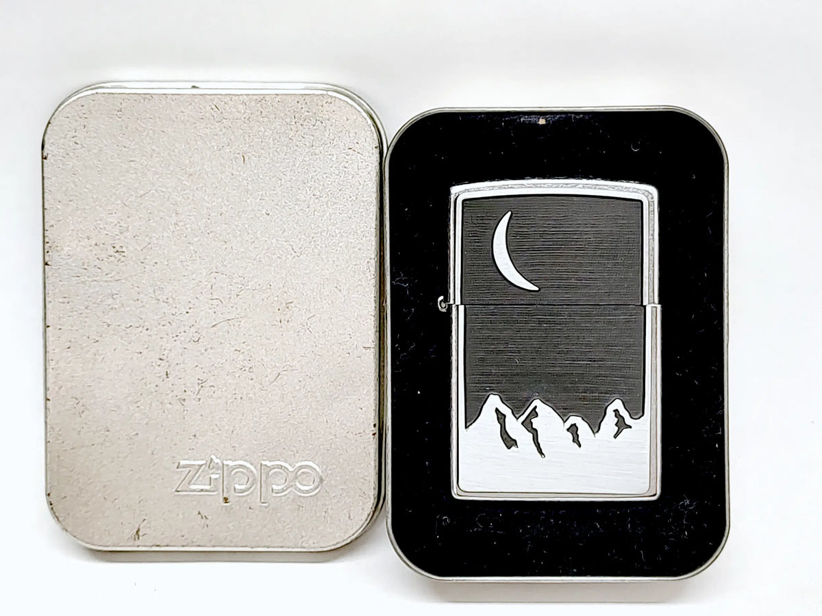 New 2000 Marlboro Moon Over Mountain Zippo Lighter - Hers and His Treasures