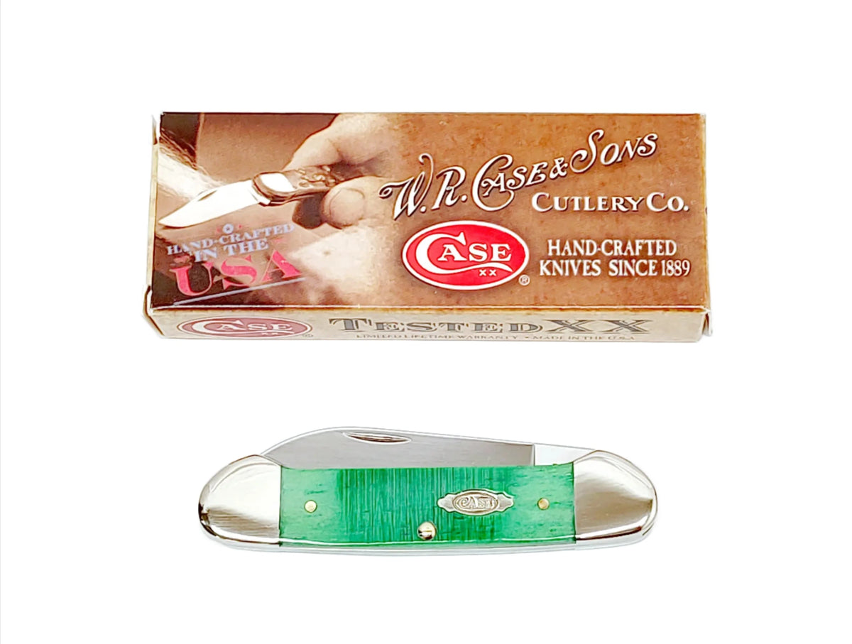 2011 Case XX 62131 Sawn Clover Green Canoe Pocket Knife - Hers and His Treasures