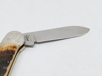 2012 Case XX Tested 62131 Antiqued Bone Canoe Pocket Knife with Engraved Bolsters - Hers and His Treasures