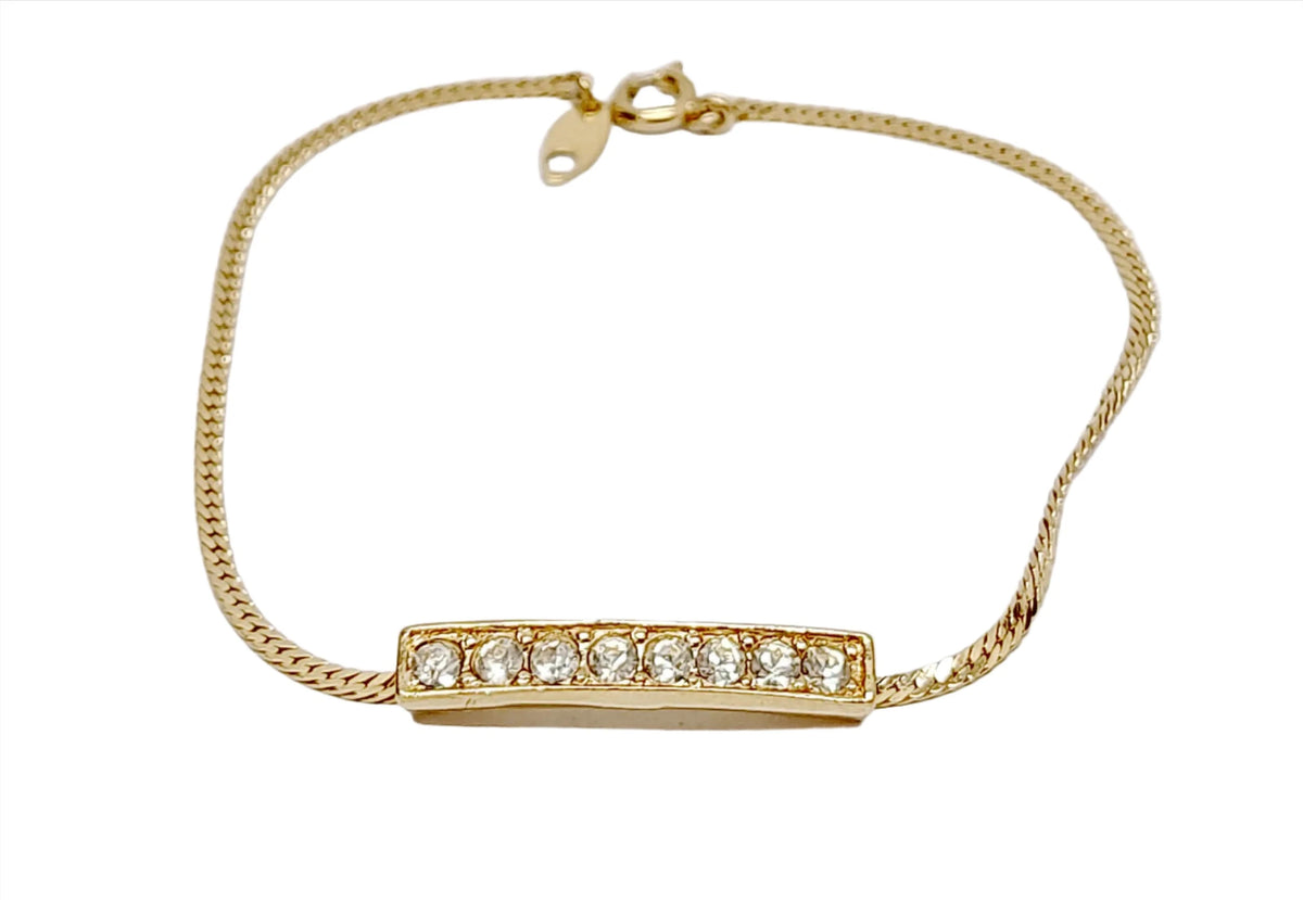 Trifari© Gold Tone and Rhinestone Bracelet | USA - Hers and His Treasures