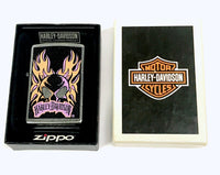 2009 Harley Davidson Skull and Flames 24506 Zippo Lighter - Hers and His Treasures