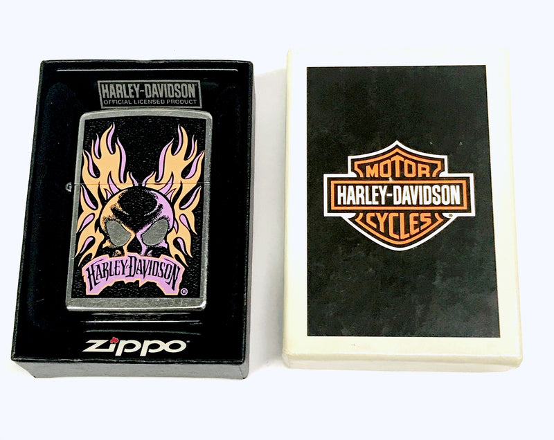 2009 Harley Davidson Skull and Flames 24506 Zippo Lighter - Hers and His Treasures