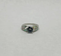 Simulated Opal and CZ Mystic Topaz .925 Sterling Silver Ring