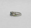 Simulated Opal and CZ Mystic Topaz .925 Sterling Silver Ring