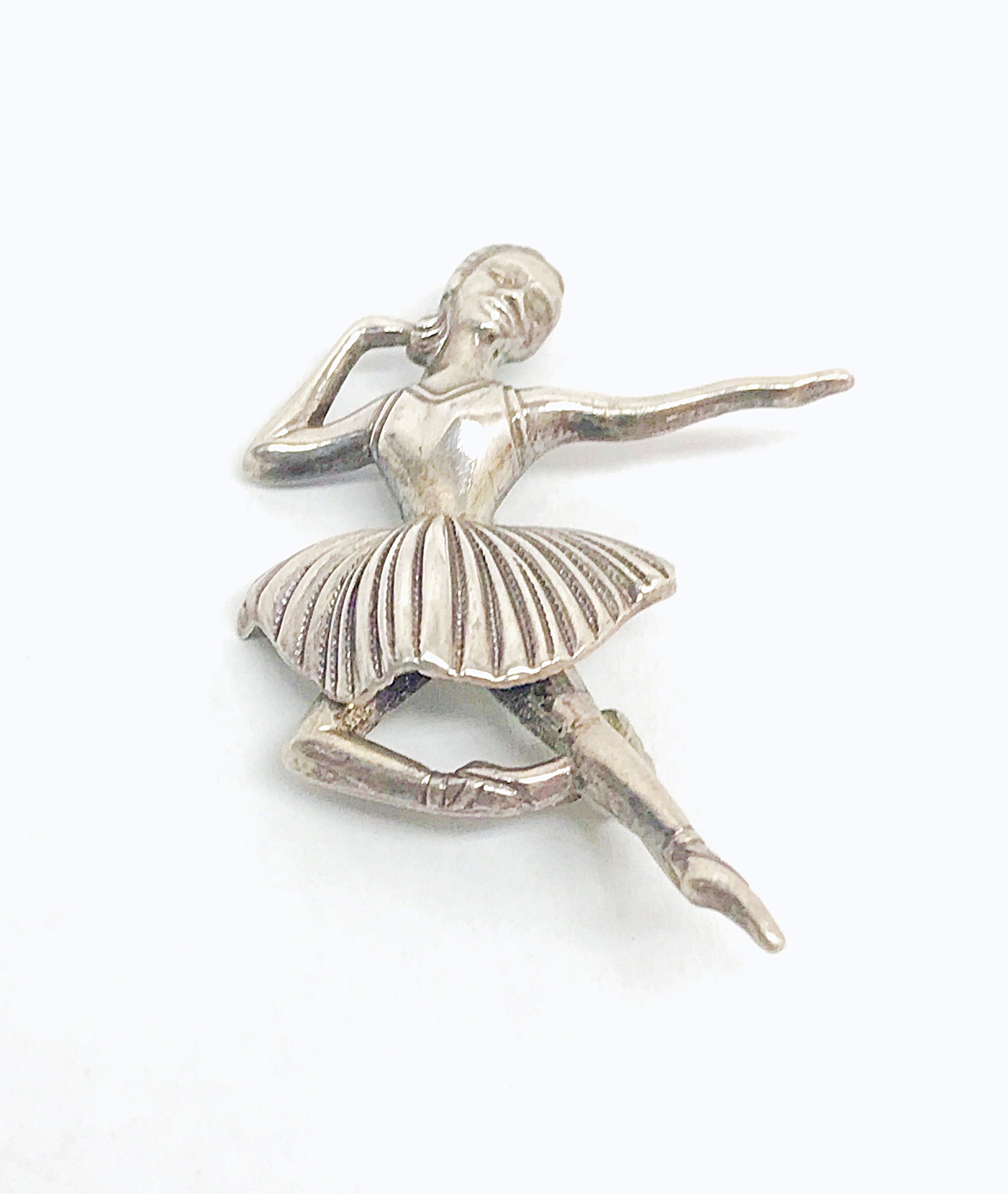 Vintage Sterling Silver Ballerina Brooch Pin - Hers and His Treasures