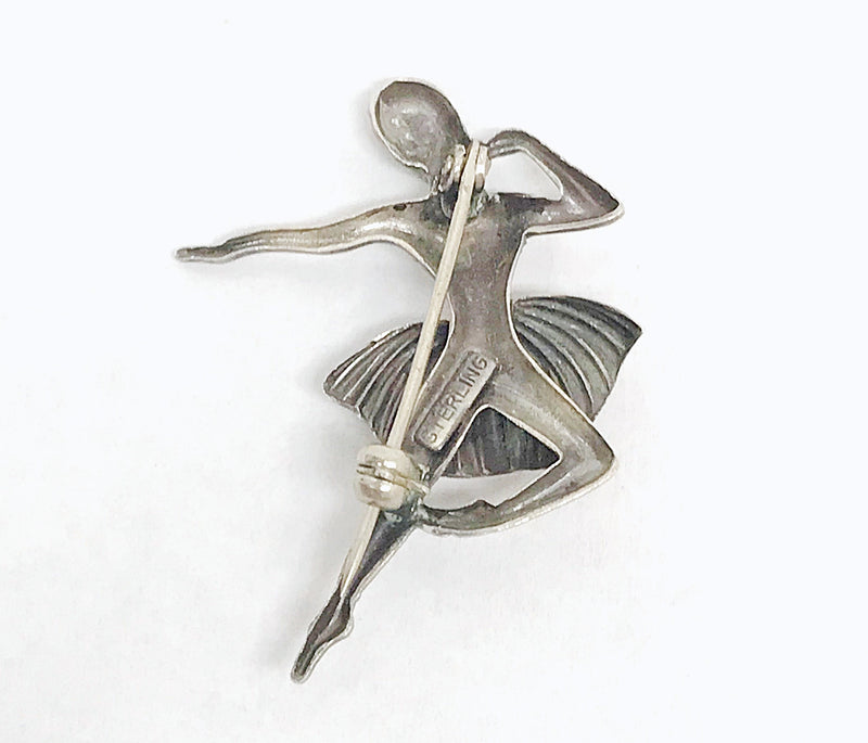 Vintage Sterling Silver Ballerina Brooch Pin - Hers and His Treasures
