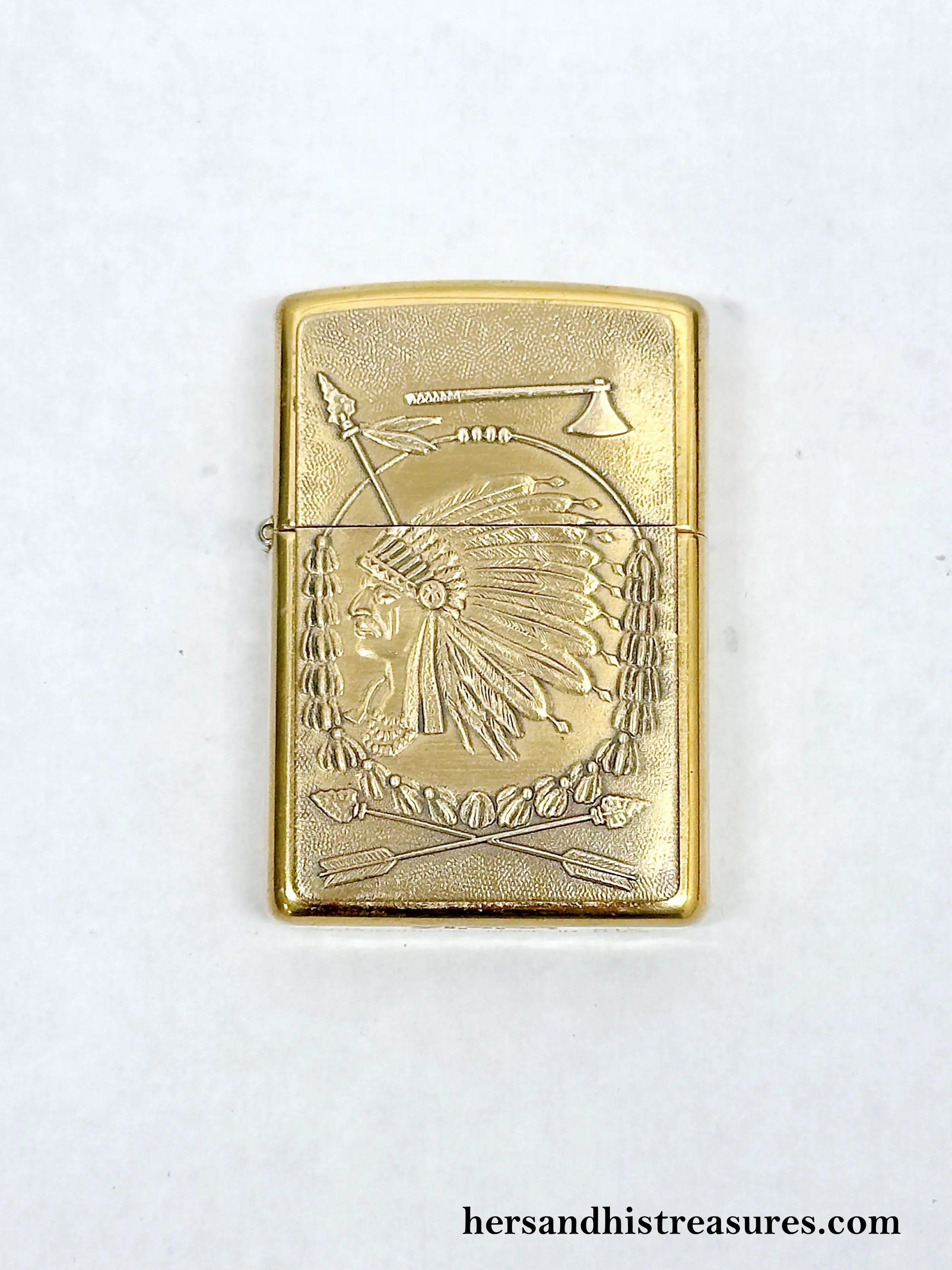 1998 XIV Indian Chief Barrett Smythe Brass Zippo Lighter 1998 XIV Indian Chief Barrett Smythe Brass Zippo Lighter