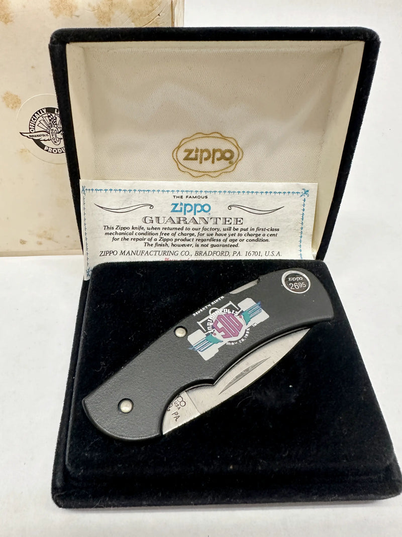 1995 Indianapolis Indy 500 Zippo Lockback Pocket Knife - Hers and His Treasures
