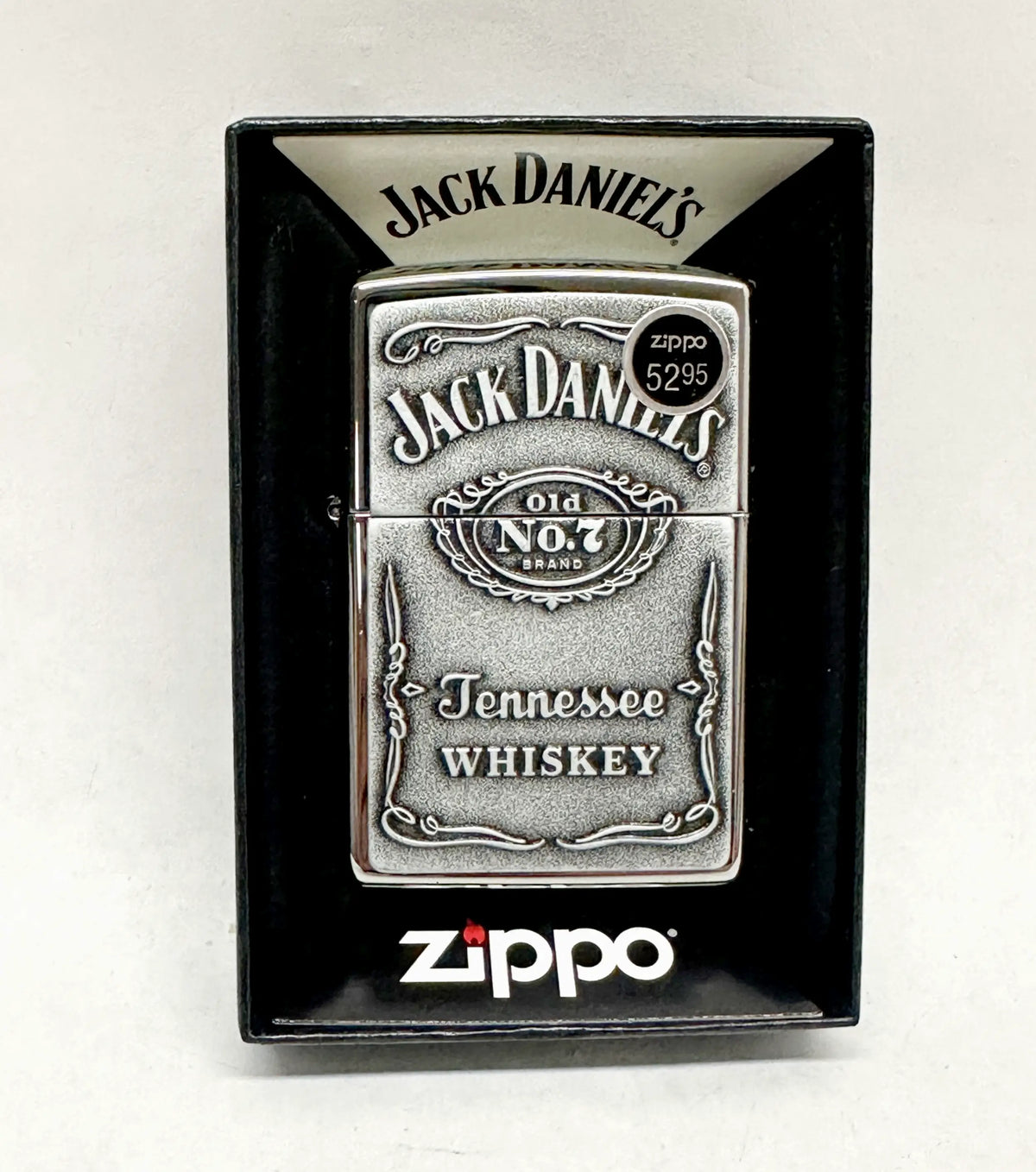 2026 Jack Daniel's Label Emblem High Polished Chrome Zippo Lighter - Hers and His Treasures