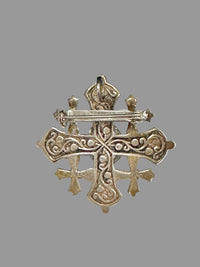 Jerusalem Crusaders Cross 900 Silver Brooch Pendant - Hers and His Treasures
