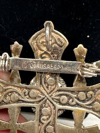 Jerusalem Crusaders Cross 900 Silver Brooch Pendant - Hers and His Treasures