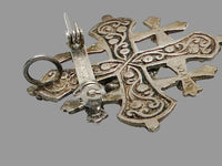 Jerusalem Crusaders Cross 900 Silver Brooch Pendant - Hers and His Treasures