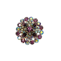 Juliana D&E Amethyst Purple AB Rhinestone Gold Tone Brooch - Hers and His Treasures