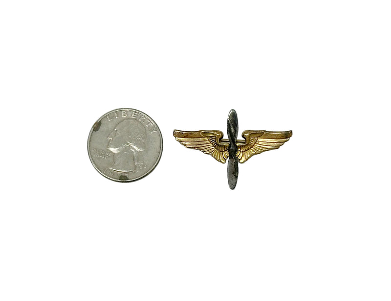 Lamode WWII Aviation Wings and Prop Sweetheart Pin - Hers and His Treasures
