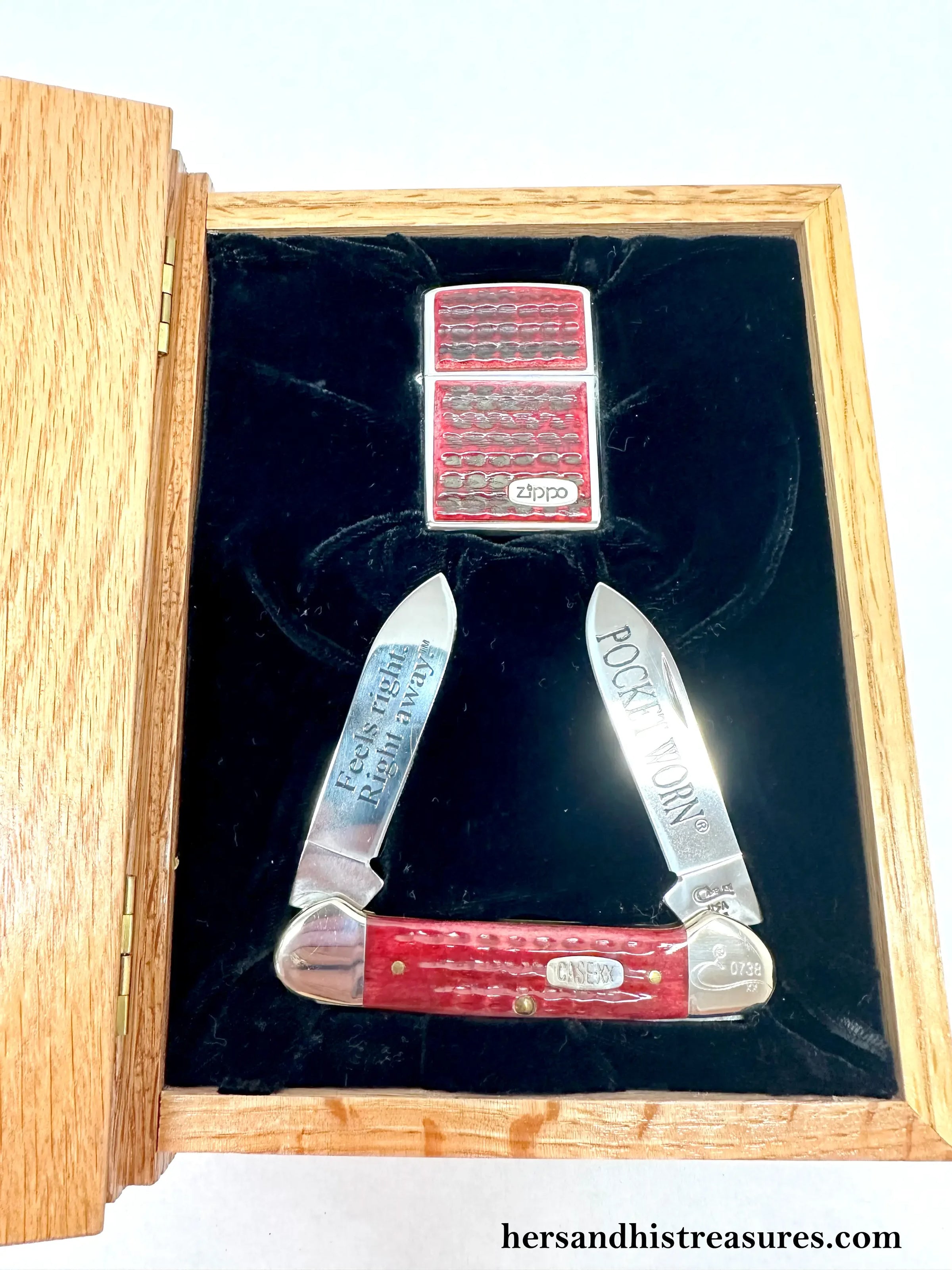 1997 Case XX Limited Edition Red Bone Pocket Worn Zippo and Canoe 1997 Case XX Limited Edition Red Bone Pocket Worn Zippo and Canoe