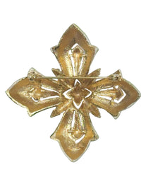 Vintage LISNER Green Enamel Maltese Cross Brooch Pin - Hers and His Treasures
