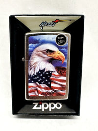 2025 Mazzi Freedom Watch American Flag and Eagle 24764 Zippo Lighter - Hers and His Treasures