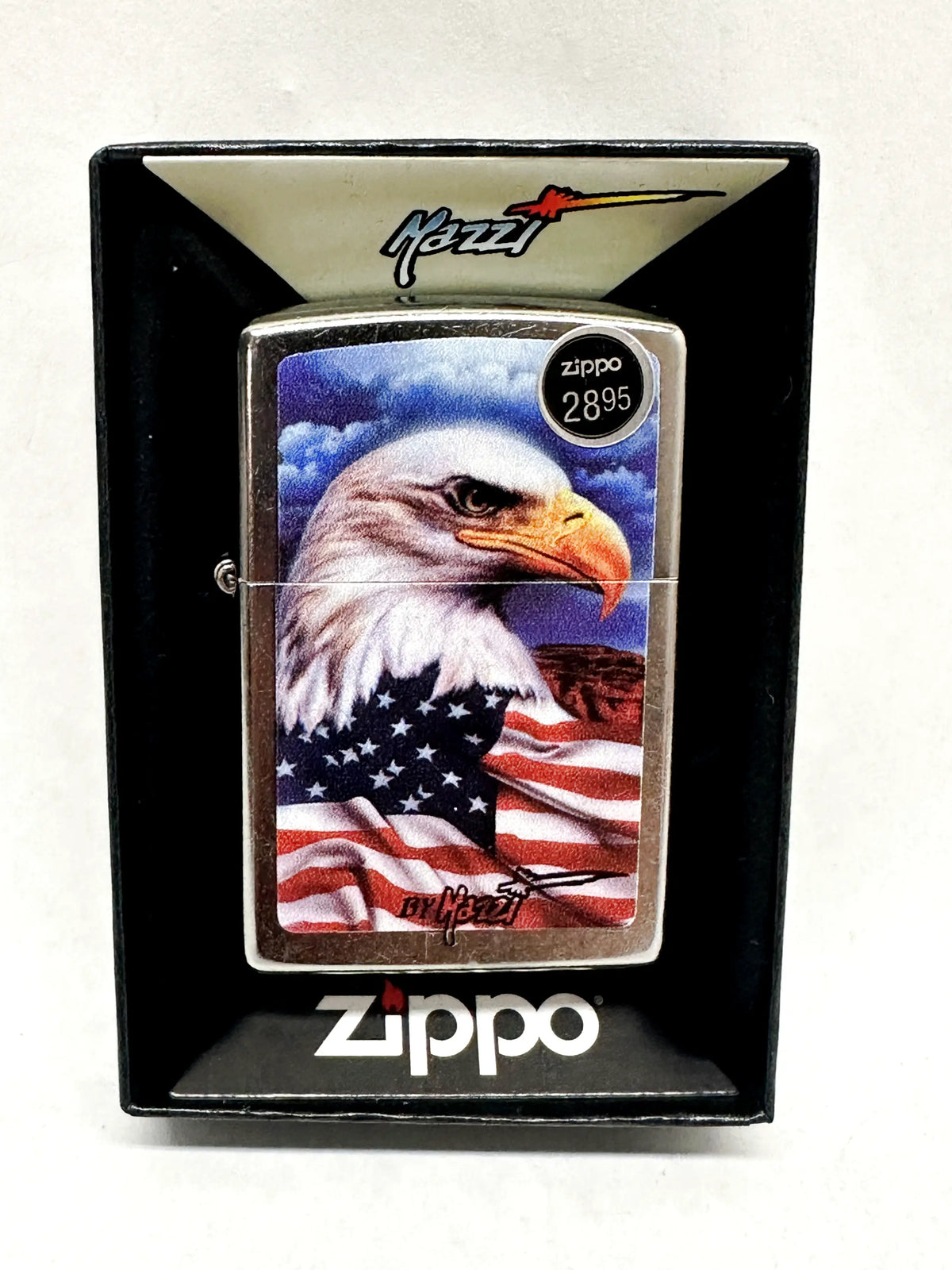 2025 Mazzi Freedom Watch American Flag and Eagle 24764 Zippo Lighter - Hers and His Treasures