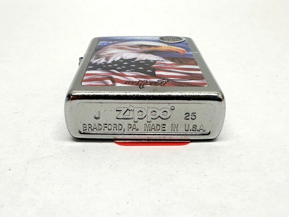 2025 Mazzi Freedom Watch American Flag and Eagle 24764 Zippo Lighter - Hers and His Treasures