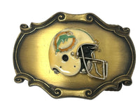 1978 NFL Miami Dolphins Enamel Football Helmet Brass Raintree Belt Buckle - Hers and His Treasures