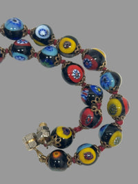 Vintage Murano Venetian Millefiori Glass 20" Necklace