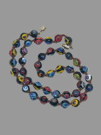 Vintage Murano Venetian Millefiori Glass 20" Necklace