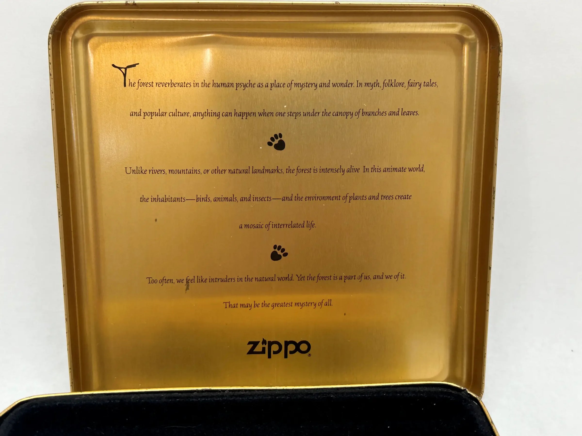 1995 Mysteries of the Forest Set of 4 Zippo Lighter Set - Hers and His Treasures