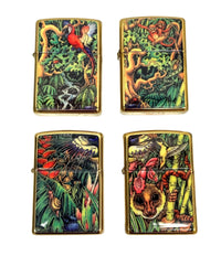 1995 Mysteries of the Forest Set of 4 Zippo Lighter Set - Hers and His Treasures