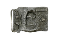Native American Chief and American Flag Pewter Belt Buckle - Hers and His Treasures