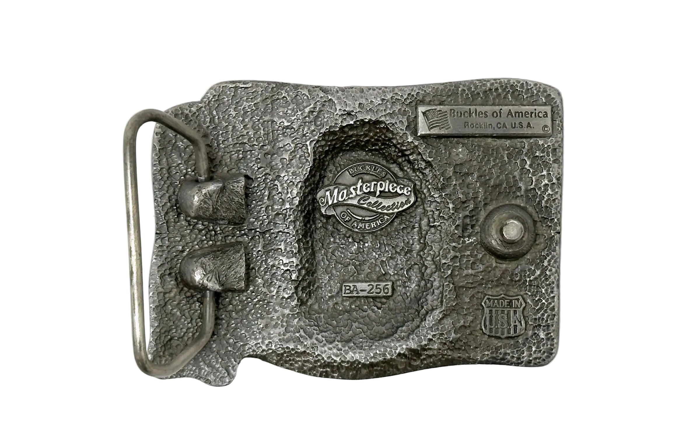 Native American Chief and American Flag Pewter Belt Buckle - Hers and His Treasures