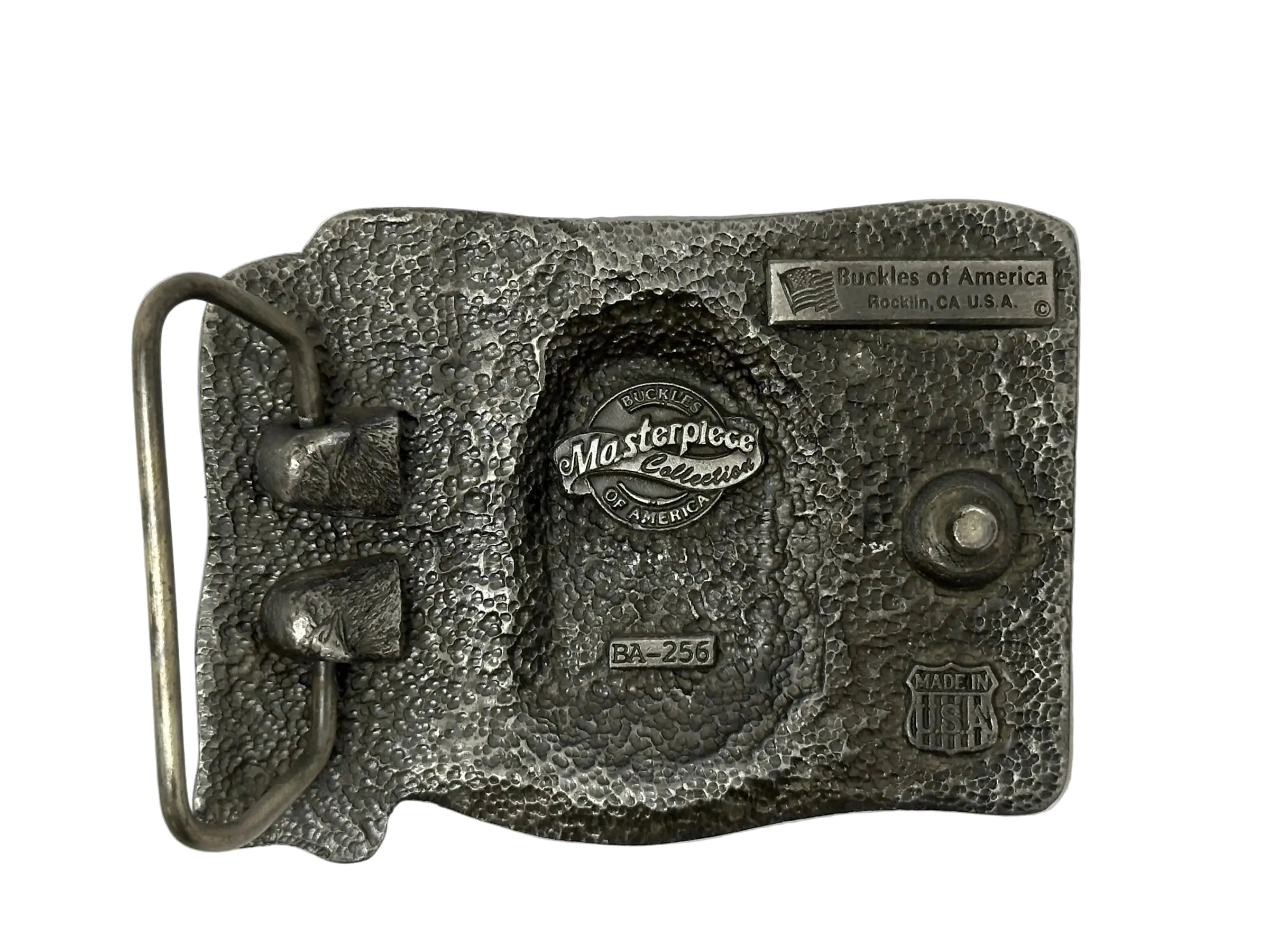 Native American Chief and American Flag Pewter Belt Buckle - Hers and His Treasures