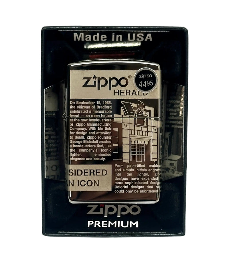 2021 Zippo Newsprint Design Black Ice Zippo Lighter - Hers and His Treasures