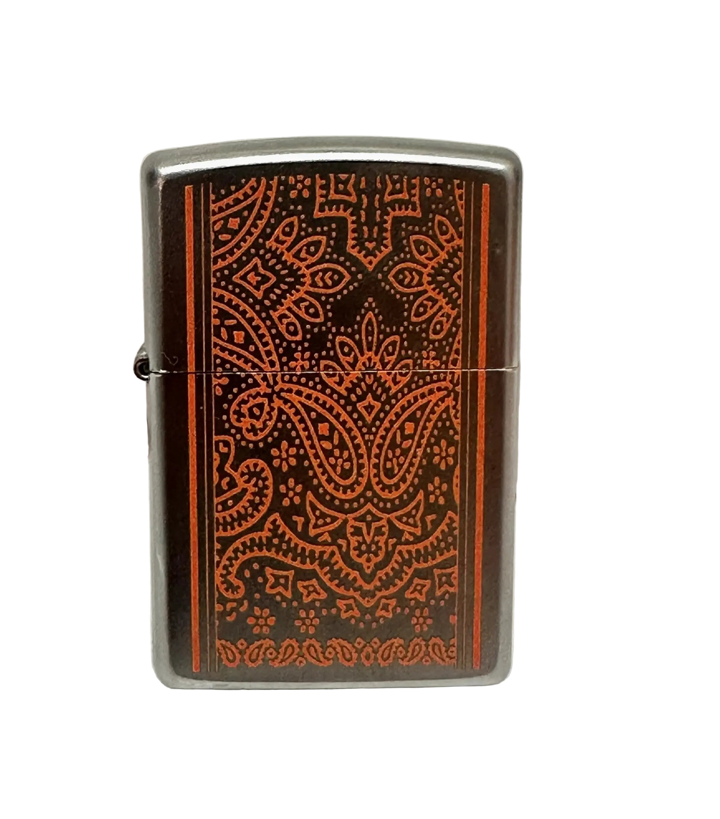 2021 Marlboro Exclusive Orange Paisley Satin Chrome Zippo Lighter -Hers and His Treasures